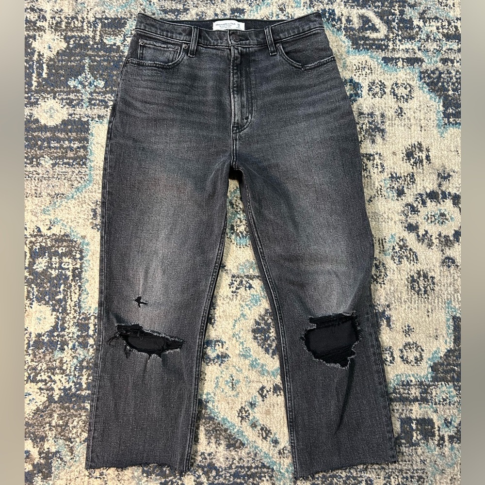 Abercrombie Fitch Jeans Womens 6 /28 Gray Ankle Straight Ultra High Rise Stretch